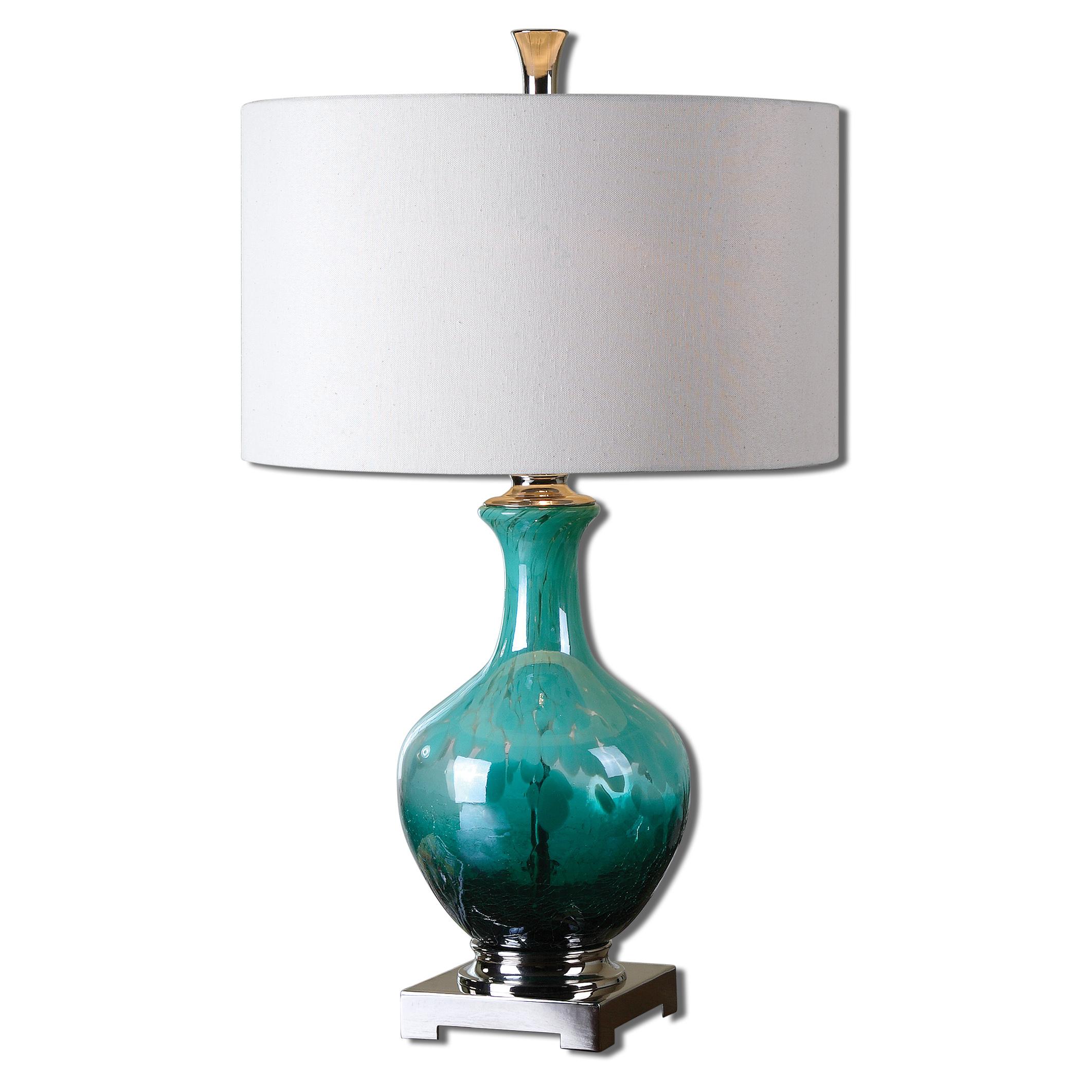Uttermost Table Lamps 26770 1 Yvonne Green Blue Glass Table Lamp